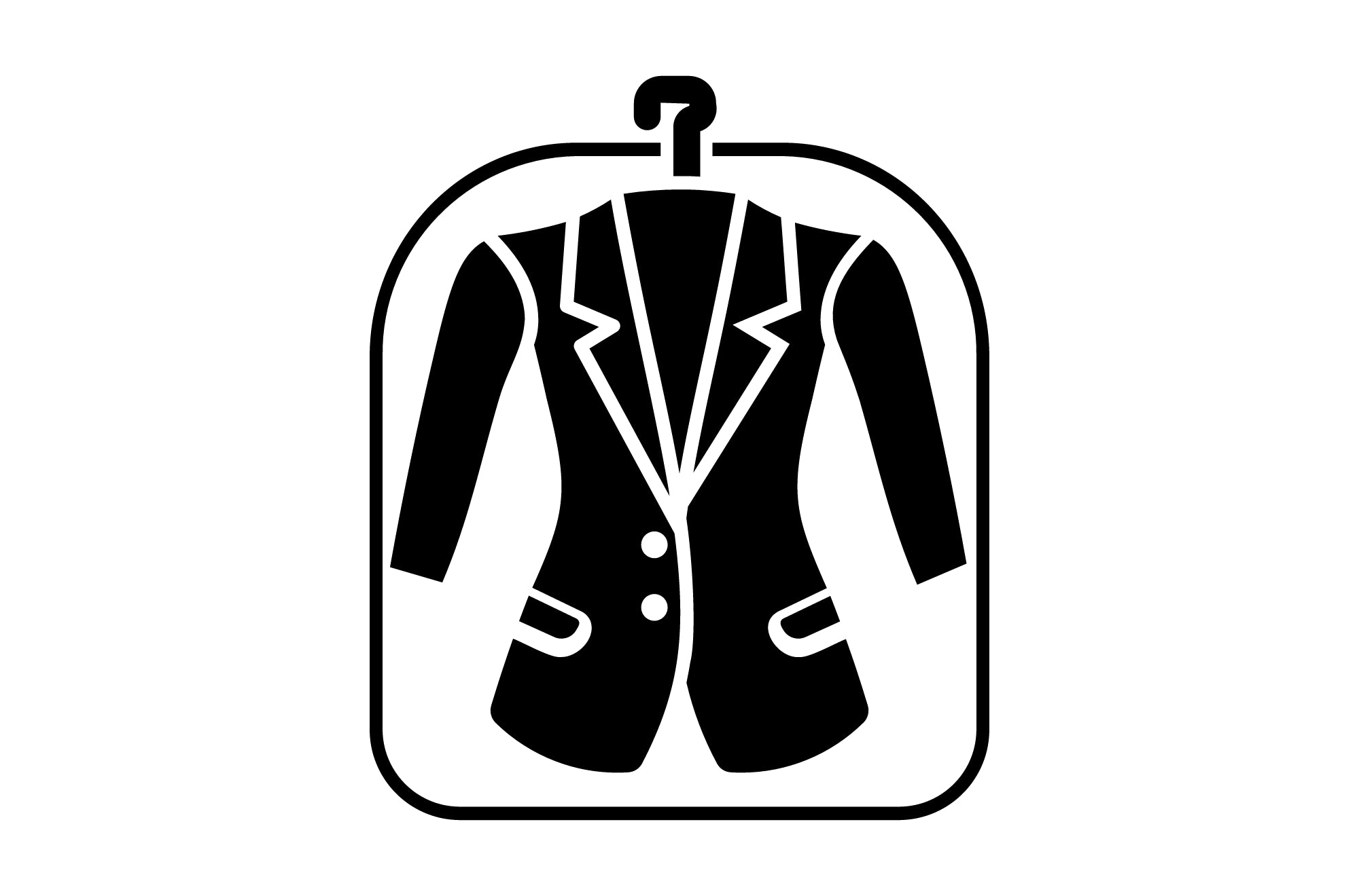 graphic of a blazer in a garment bag