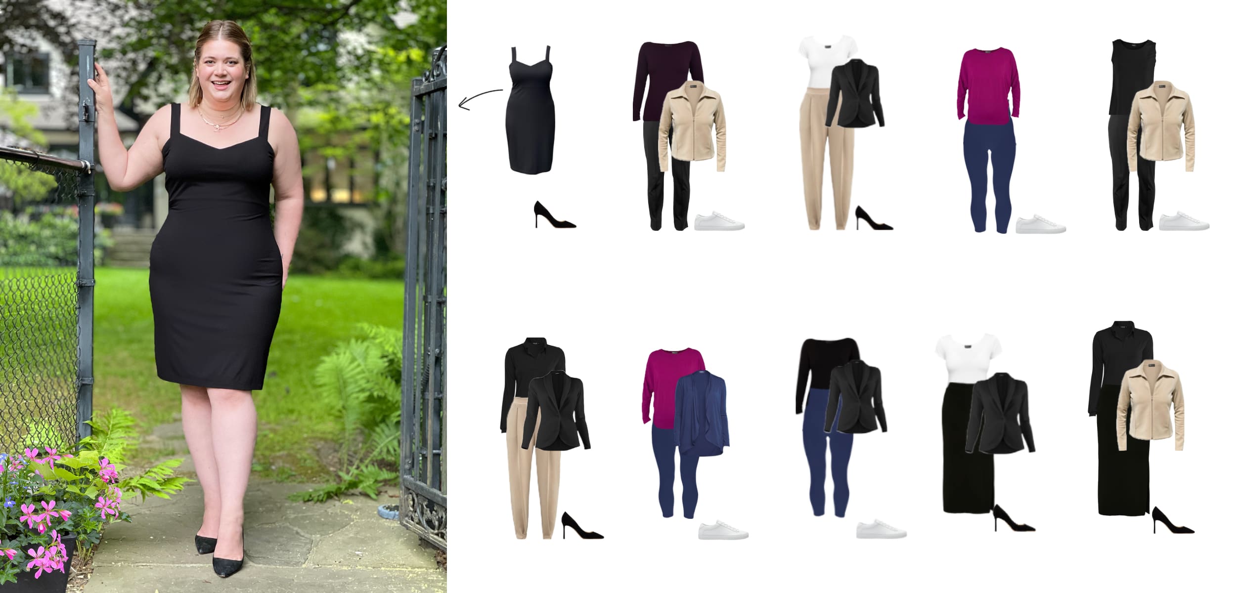 Miik's travel capsule wardrobe outfit ideas laid out