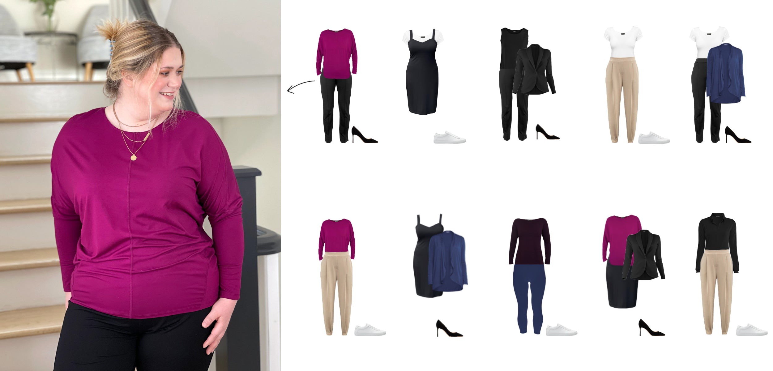 Miik's travel capsule wardrobe outfit ideas laid out