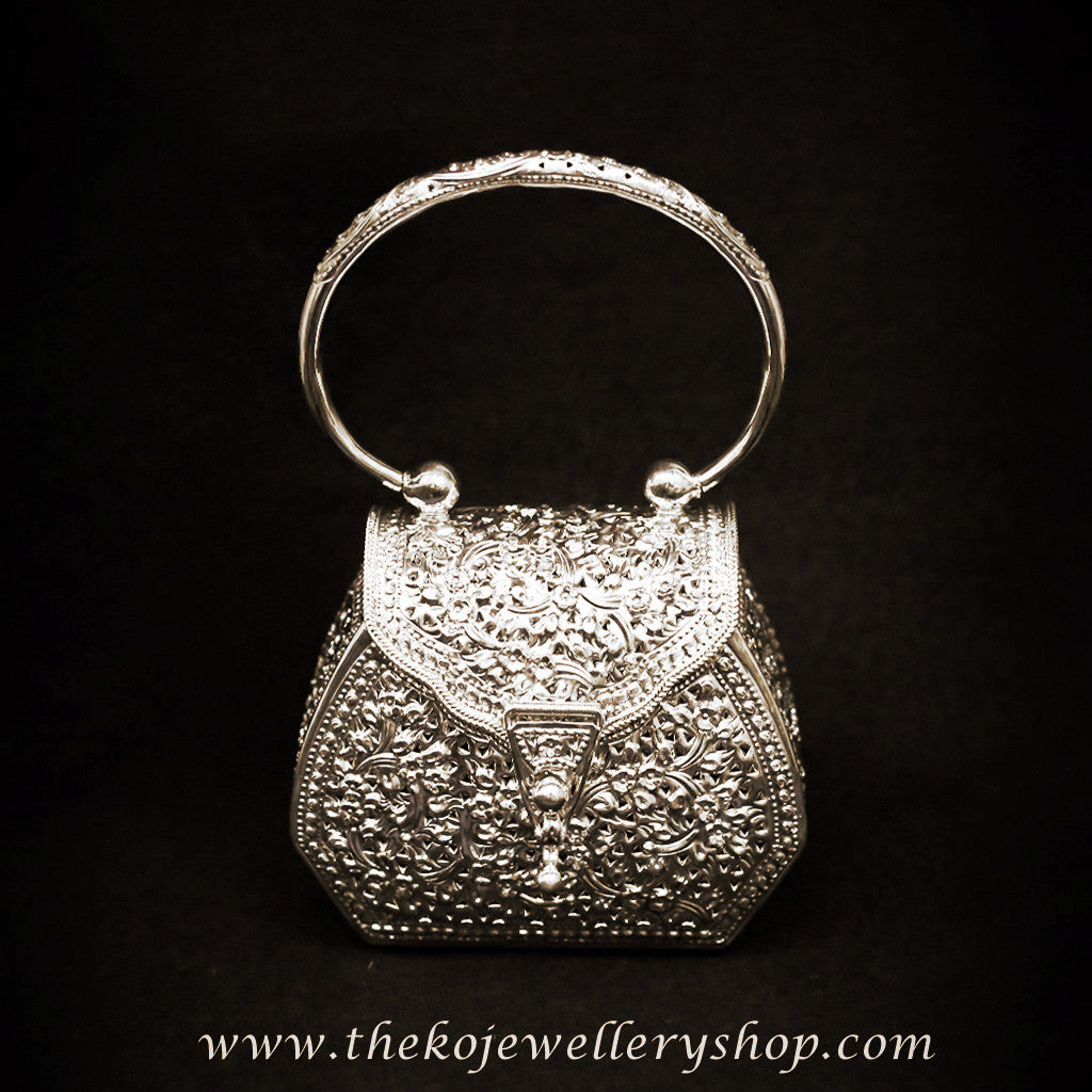 pure silver clutch purse