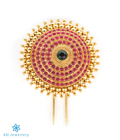 Pure Silver Gold Plated Hair Ornaments Mangteeka Juda Hair Pin