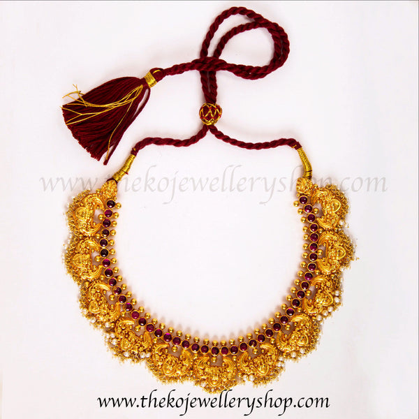 The Simha-Mukha pure Silver pearl Necklace - KO Jewellery