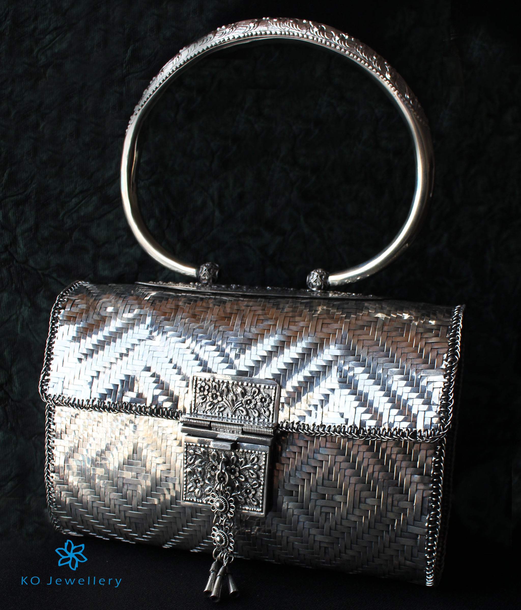 pure silver clutch purse