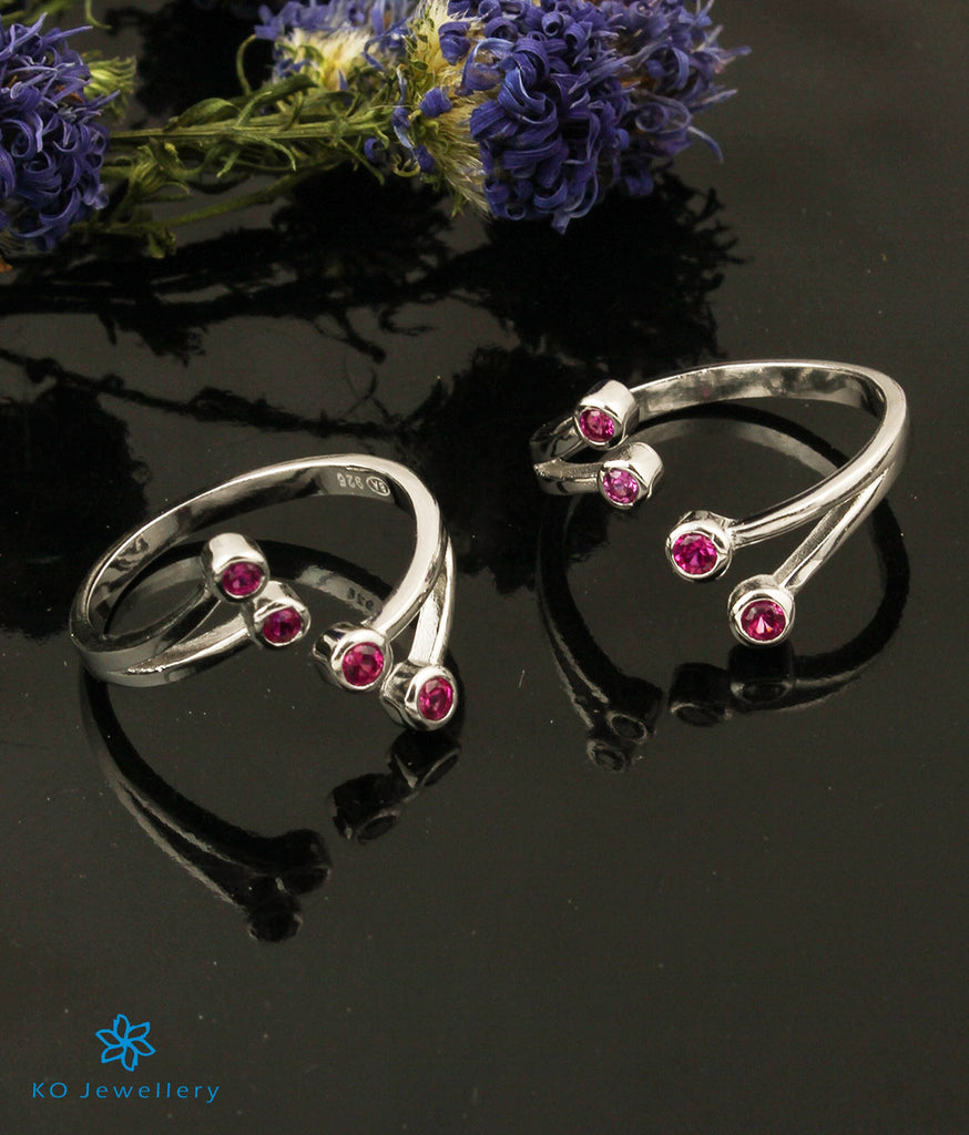 The Petite Silver Toe-Rings (White) -Buy Pure Silver Toerings ...