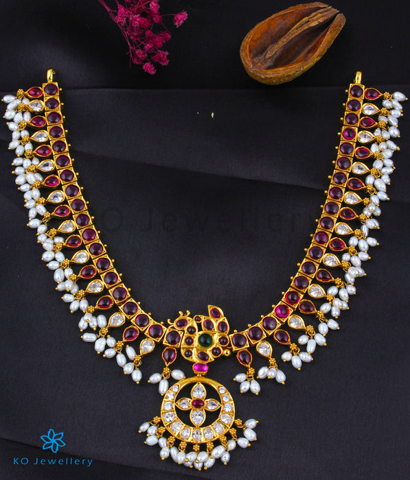 The Mayukhi Addige Silver Pearl Necklace-Buy Gold Plated Addige Online ...