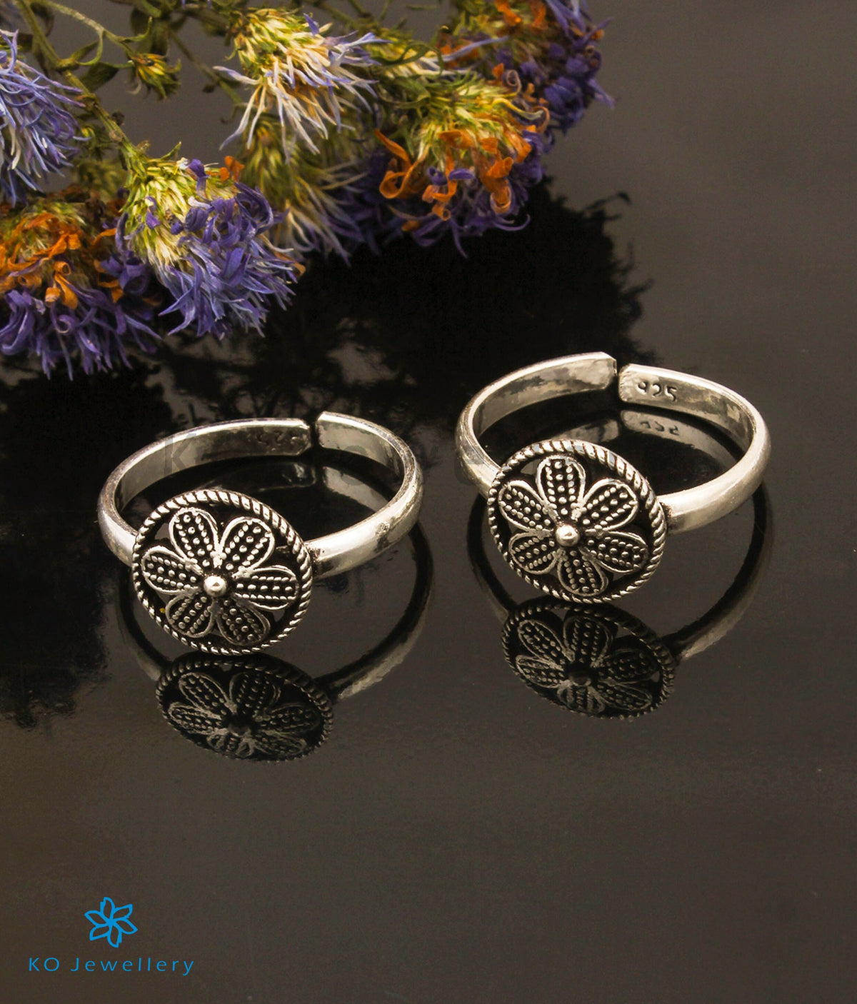 The Phool Silver Toe-Rings -Buy Pure Silver Toe rings Online — KO ...