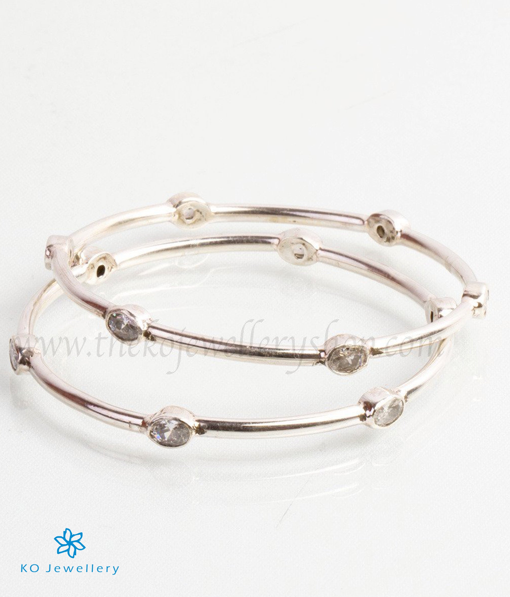 The Abhata Silver Bangles- White-Buy 