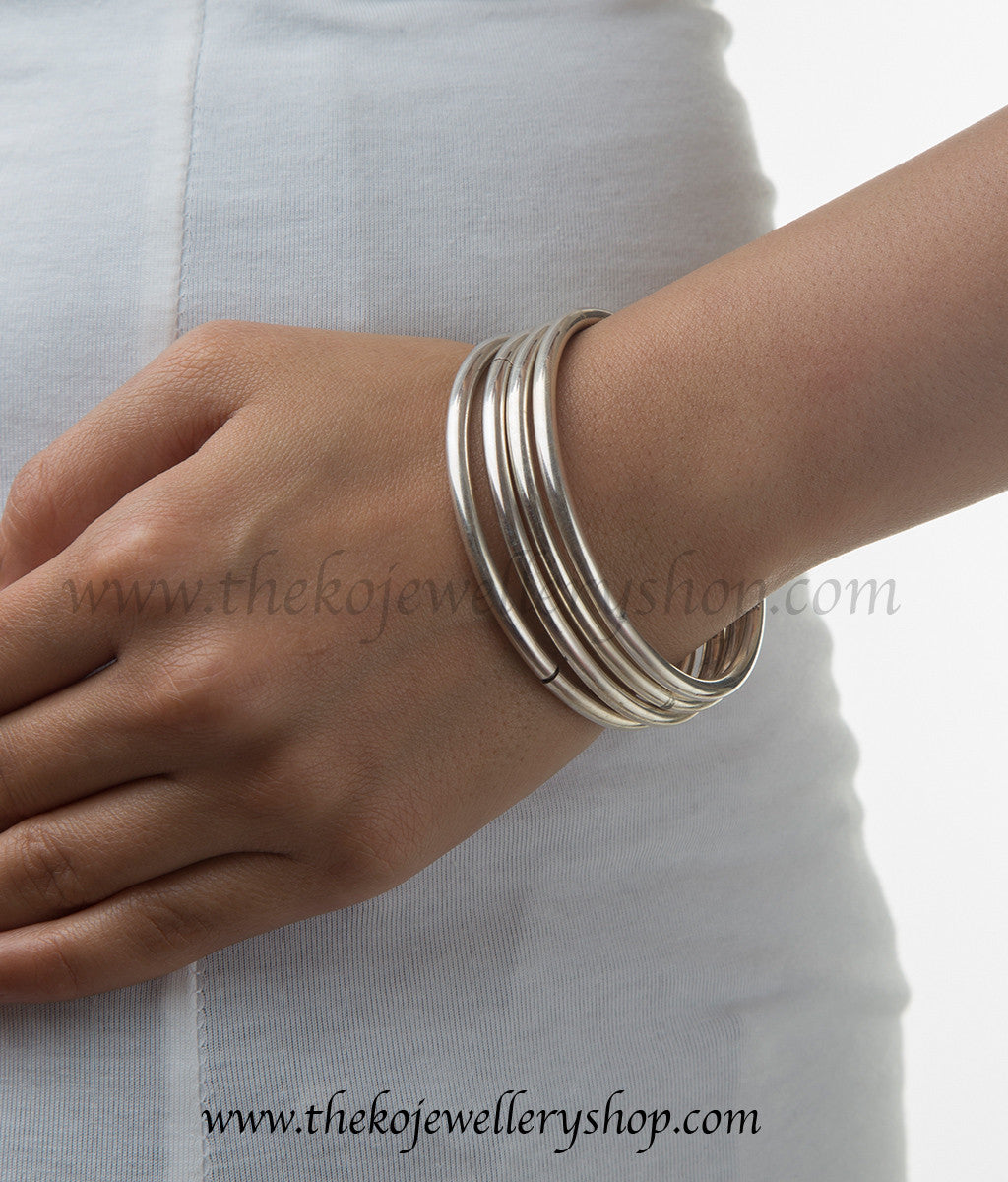 plain silver bangles