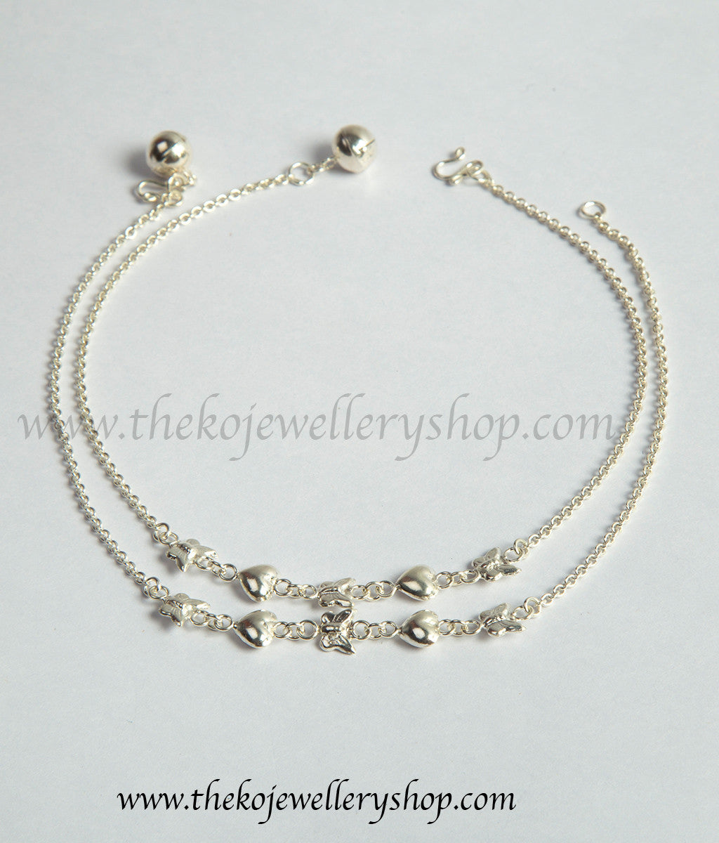 The Butterfly Pure Silver Anklets - KO Jewellery
