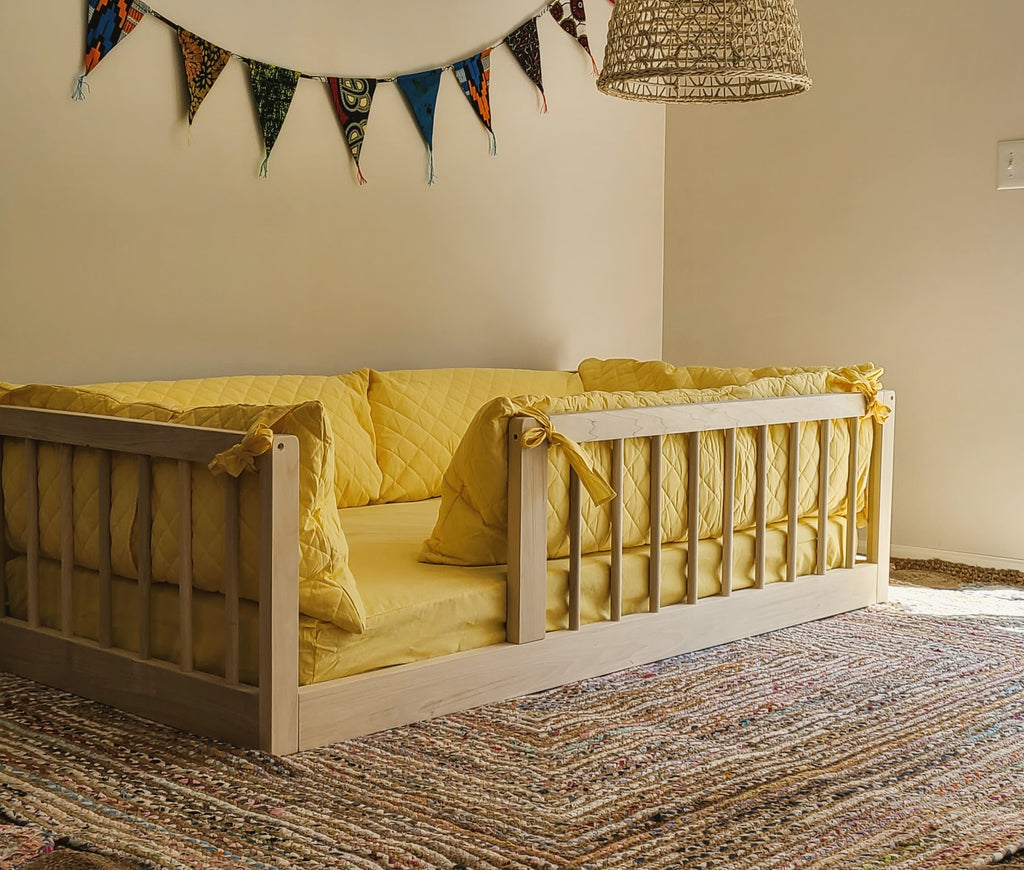 montessori floor bed with rails