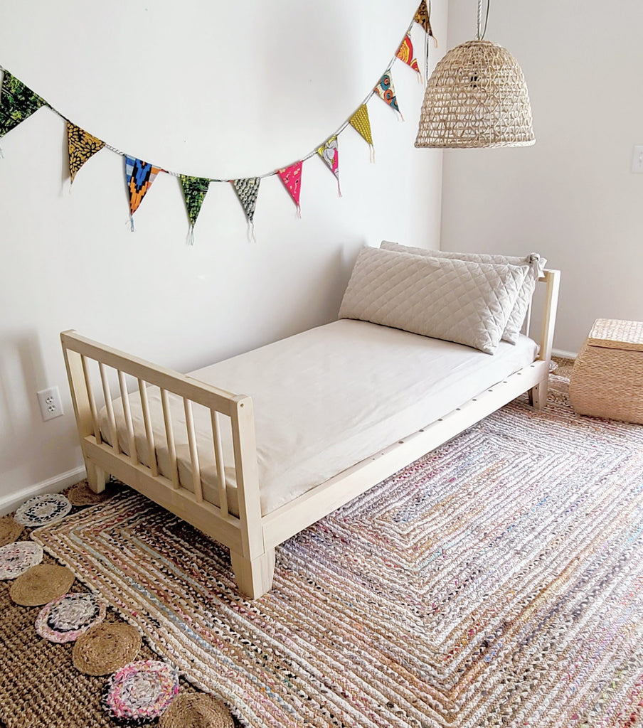 montessori floor bed with rails