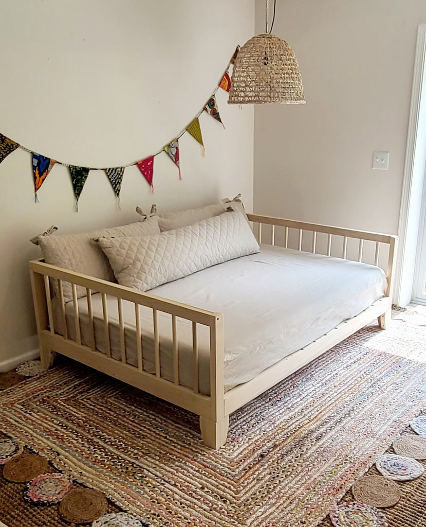 montessori floor bed with rails