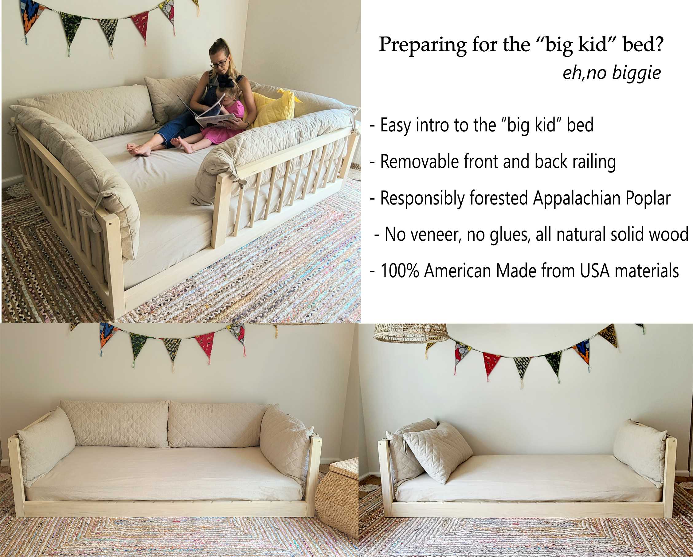 toddler floor bed with rails diy