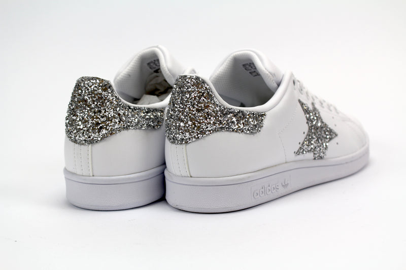 Adidas Stan Smith Personalizzate Stella Glitter Argento – Ballo Da Sola