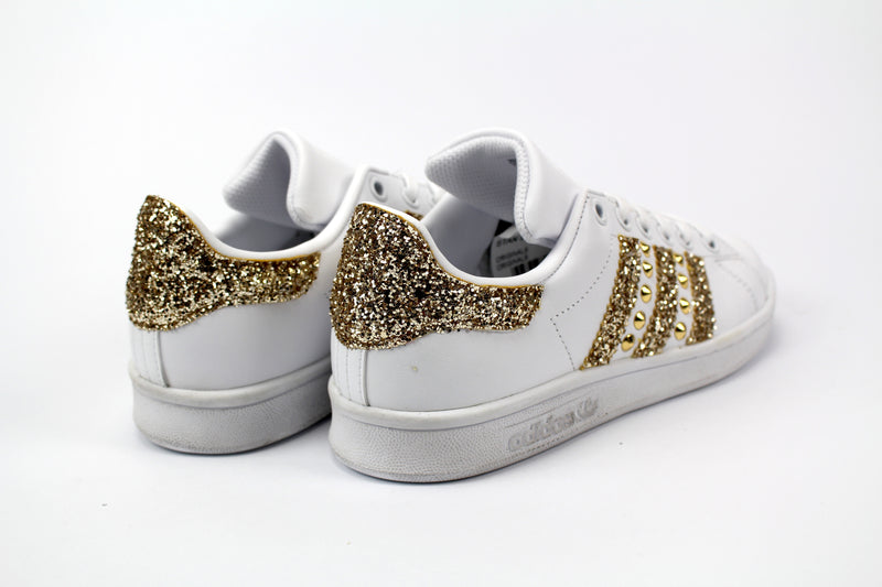 Adidas Stan Smith Personalizzate Gold Glitter \u0026 Borchie – Ballo Da Sola