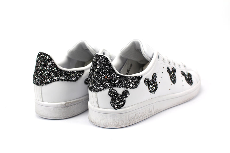 Adidas Stan Smith Personalizzate Topolini Black Silver Glitter – Ballo Da  Sola