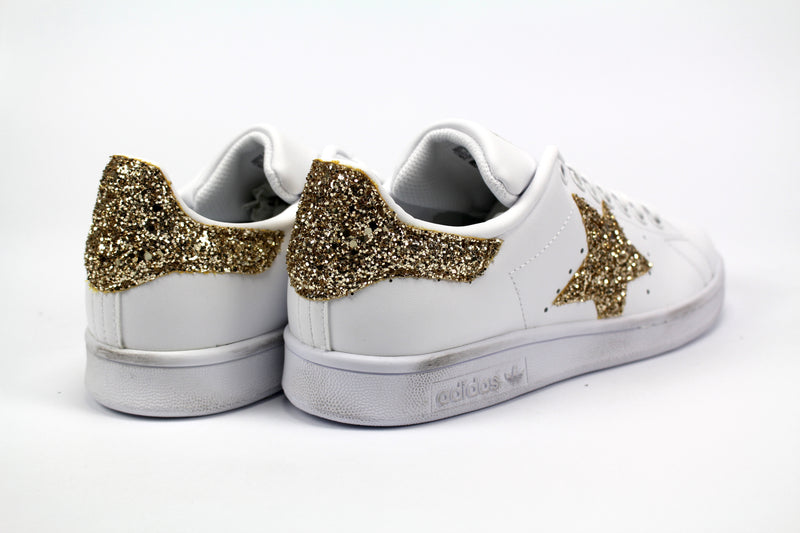 Adidas Stan Smith personalizzata stella glitter oro – Ballo Da Sola