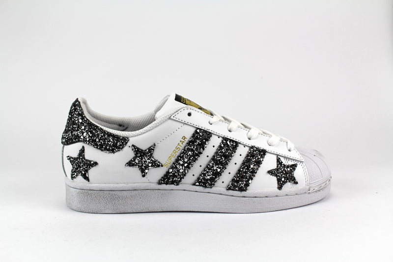 Adidas Superstar Personalizzate Stelle Glitter Back Silver – Ballo Da Sola