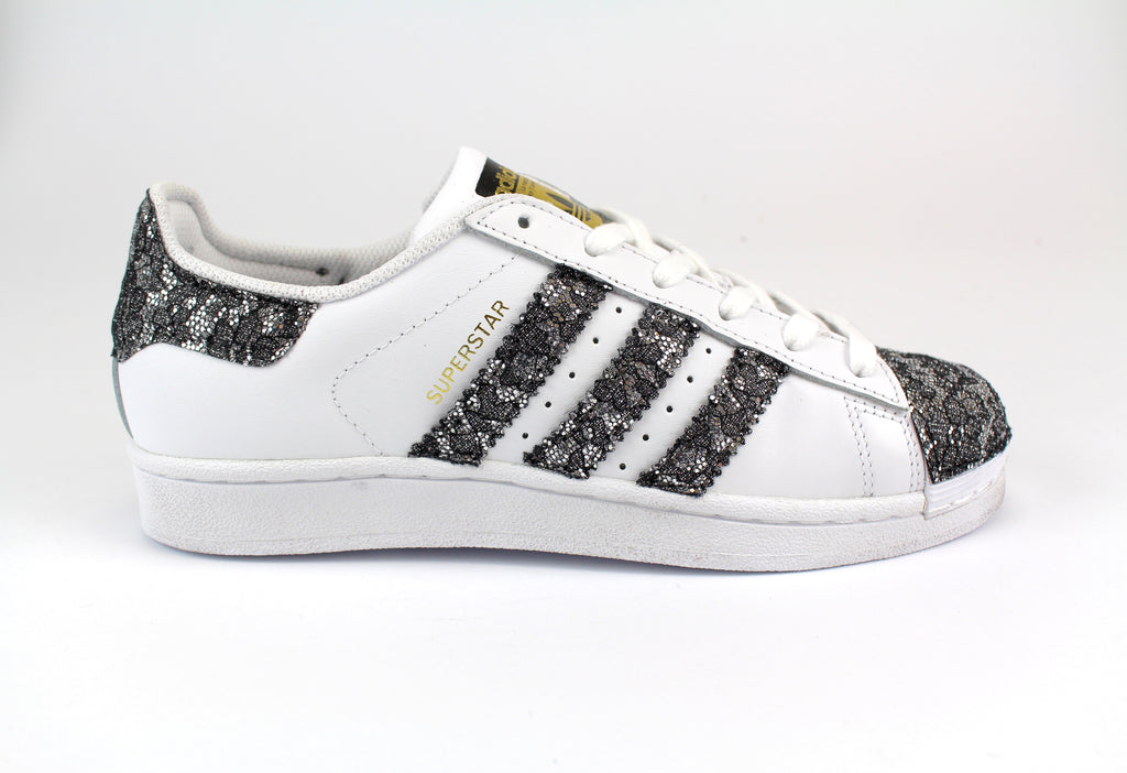 Adidas Superstar Personalizzate Punta Pizzo Black Glitter – Ballo Da Sola