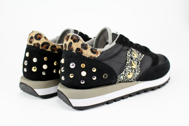 Saucony Jazz Black Personalizzate Maculate Glitter \u0026 Borchie – Ballo Da Sola