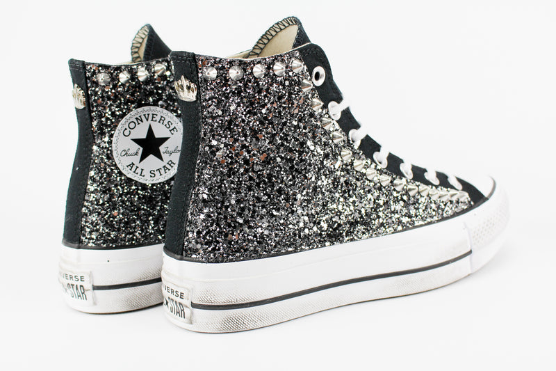 converse personalizzate con glitter e borchie