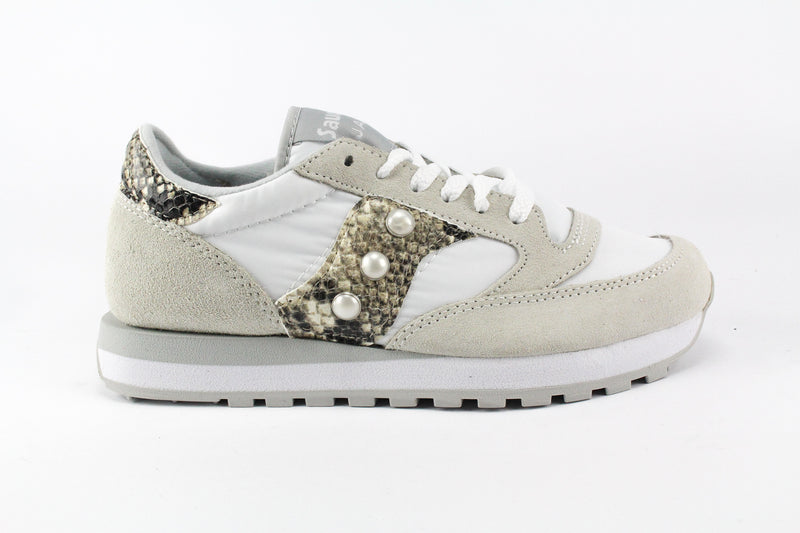 Saucony Jazz White Personalizzate Pitone \u0026 Perle – Ballo Da Sola