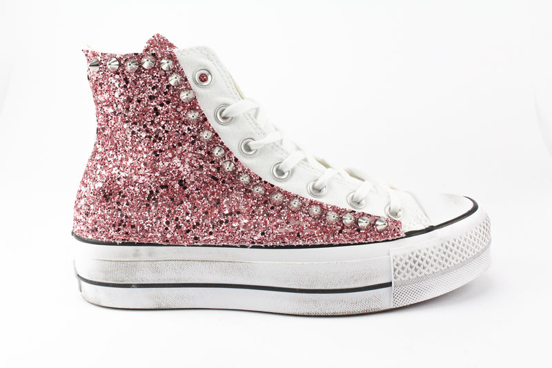 converse glitter rosa