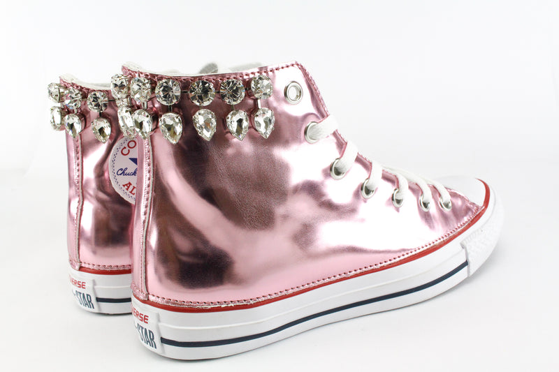 converse di pelle rosa