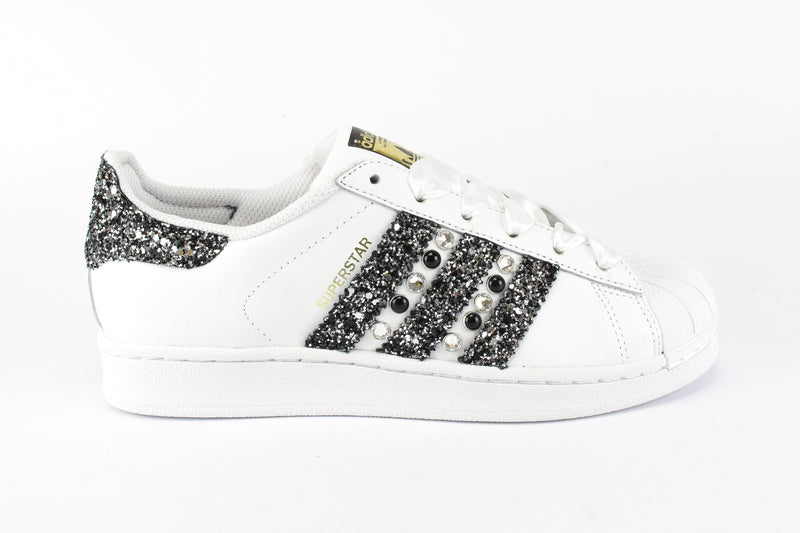 Adidas Superstar Black Silver Glitter \u0026 Strass – Ballo Da Sola