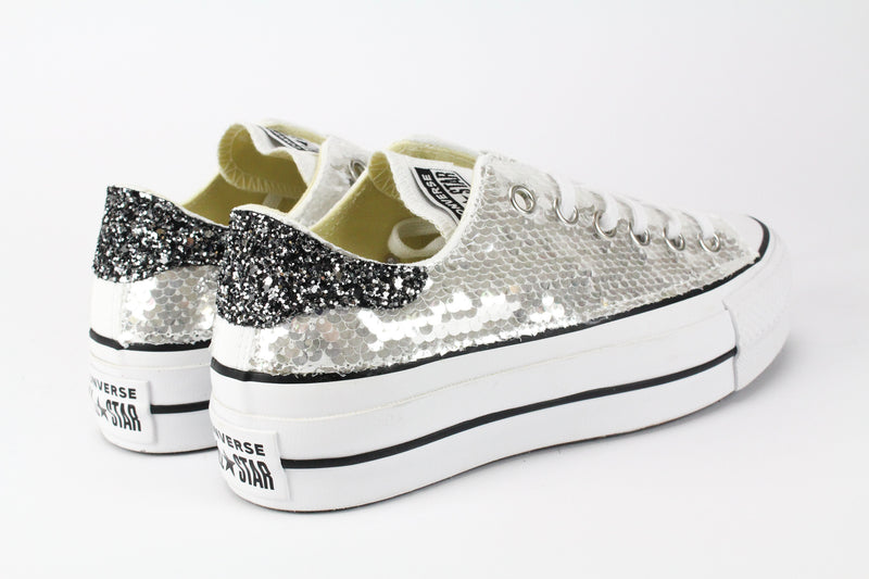 converse platform bianche paillettes