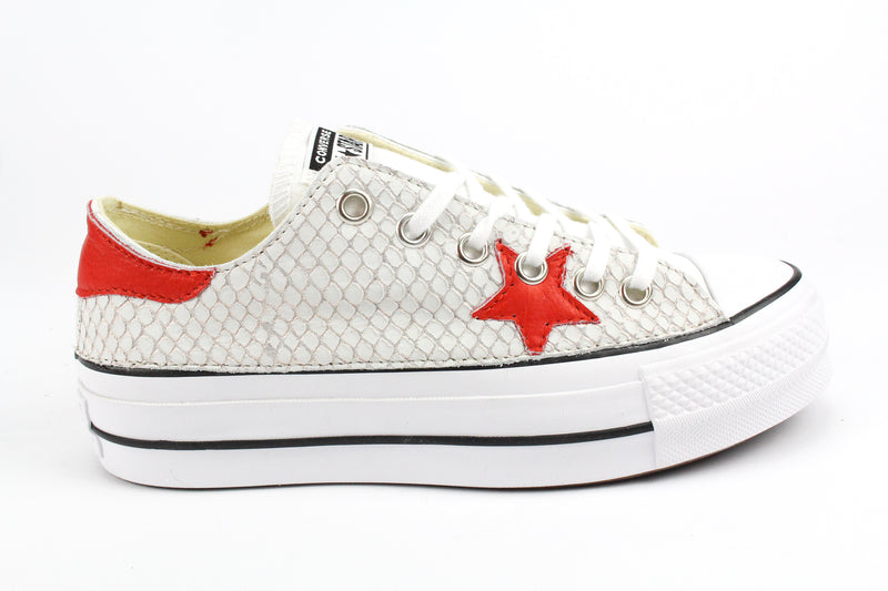 converse total white in pelle