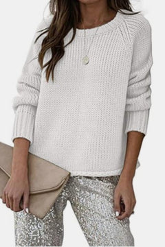 Chunky Knit Raglan Sleeve Sweater