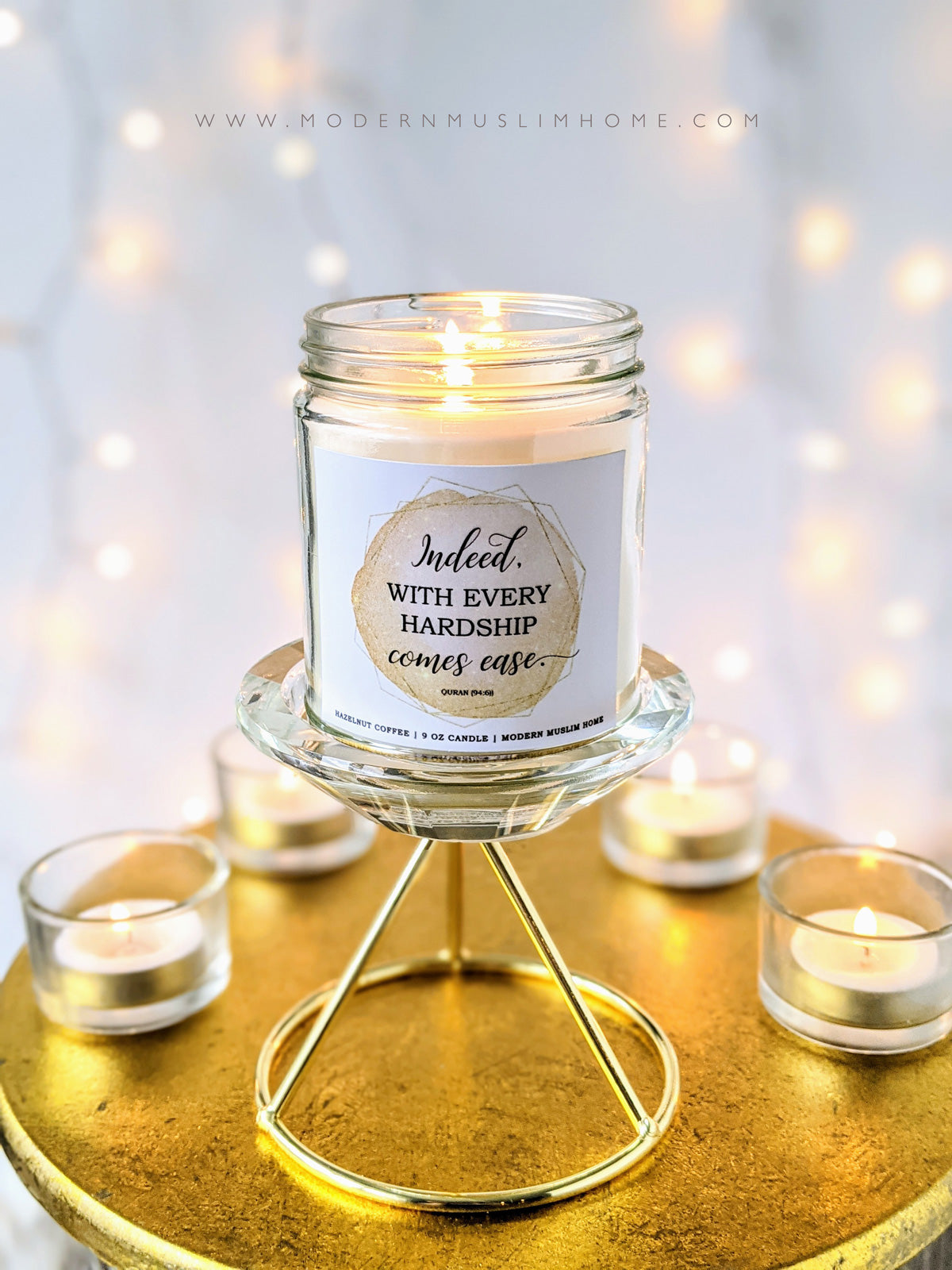 With Hardship Comes Ease Candle | Modern Muslim Home