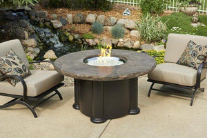 Marbleized Noche Colonial Chat Height Gas Fire Pit Table - McCready's Hearth and Home