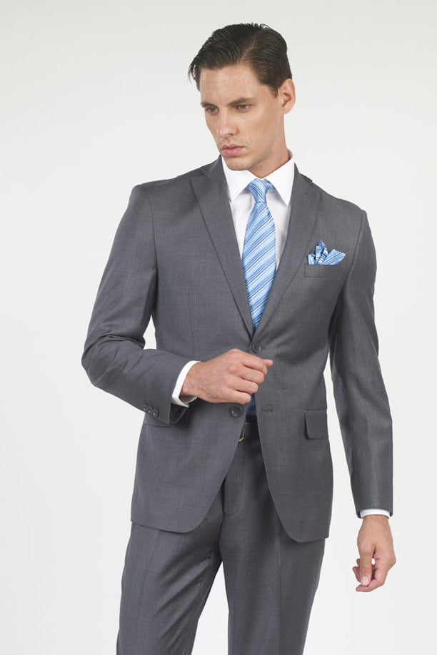 Mantoni Solid Grey Suit – PolishedThreads.com