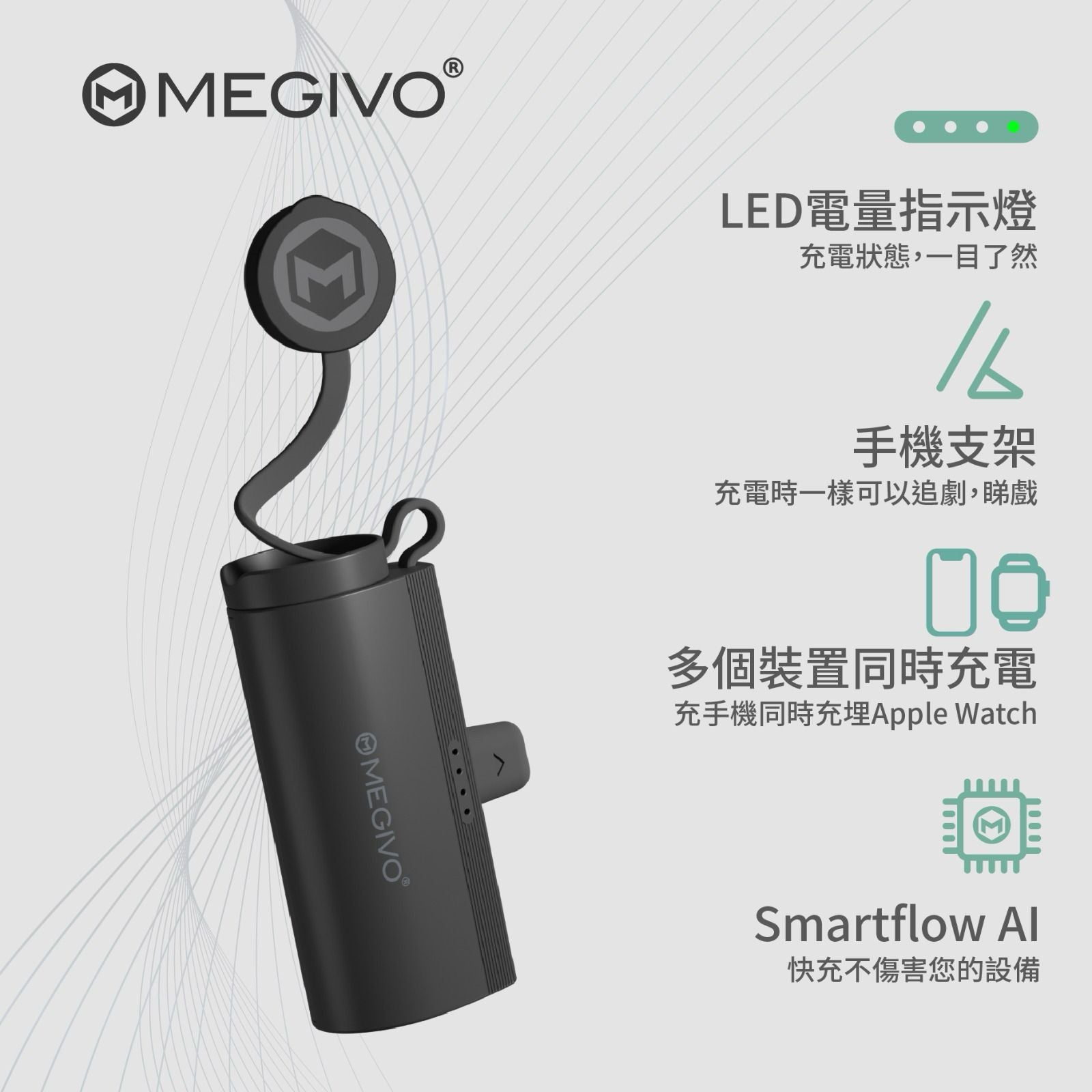 MEGIVO Zap ToGo 5000mah 多功能充電池