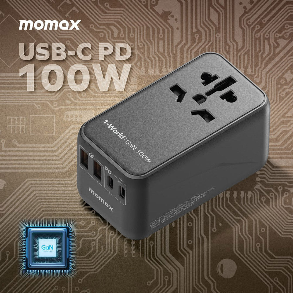 MOMAX | 100W GaN 方便式旅行插座 UA10