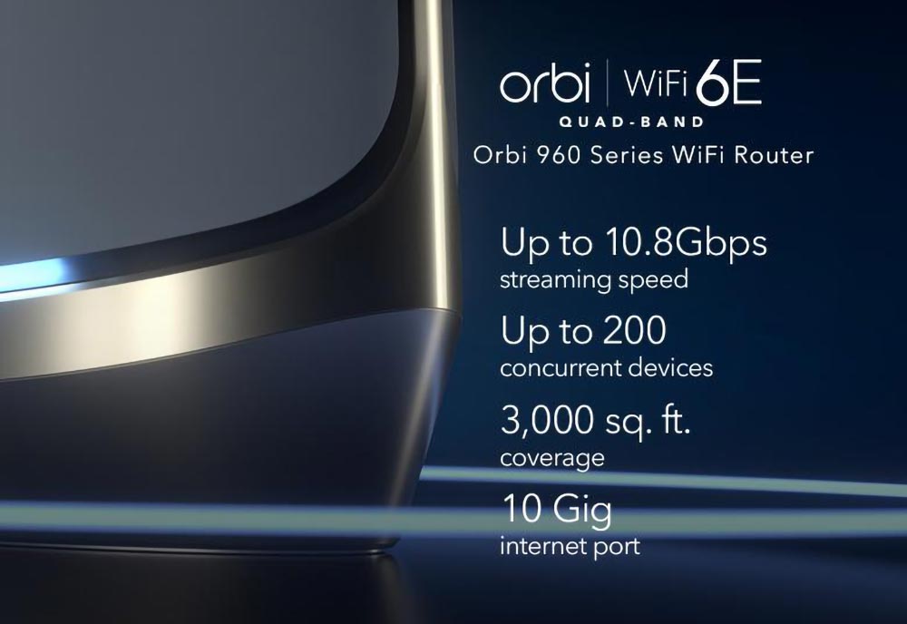 NETGEAR | 四頻 AXE Mesh WiFi 6E 路由器 Orbi RBRE960