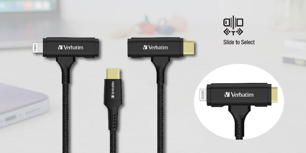 Verbatim | USB-C & Lightning 2合1充電傳輸線 (120cm)