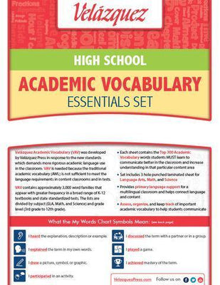 Velázquez High School Academic Vocabulary Common Core Essential Set - Burmese