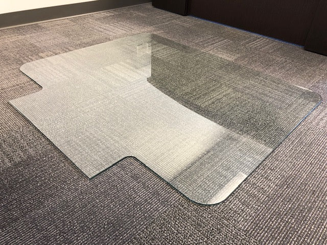 42 X 48 Glass Tabbed Chair Mat With Scratchshield Lucidity Glass