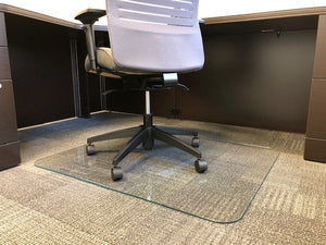 46 X 60 Glass Chair Mat With Scratchshield Lucidity Glass