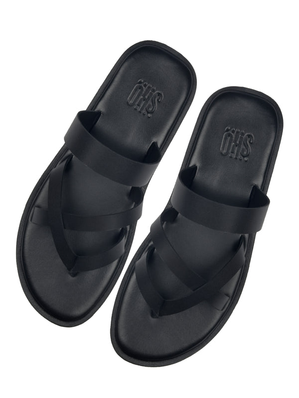 The Good Shepherd | Black Leather Buckle Sandal – Jerusalem Sandals