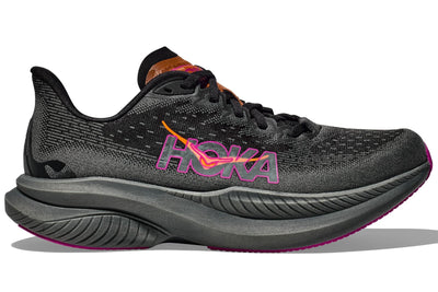 hoka para Women's Mach 6 Black/Fuchsia lateral side