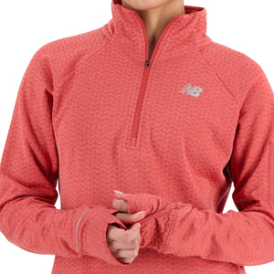 New Balance Women's Heat Grid Half Zip - Astro Dust Heather