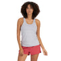 Vuori Women's Lux Performance Tank - Heather Platinum front view on model