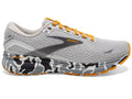 brooks mens ghost 15 with shoe gray/orange side view