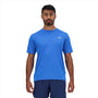 New Balance Men's Athletics T-Shirt Blue Oasis on model front view