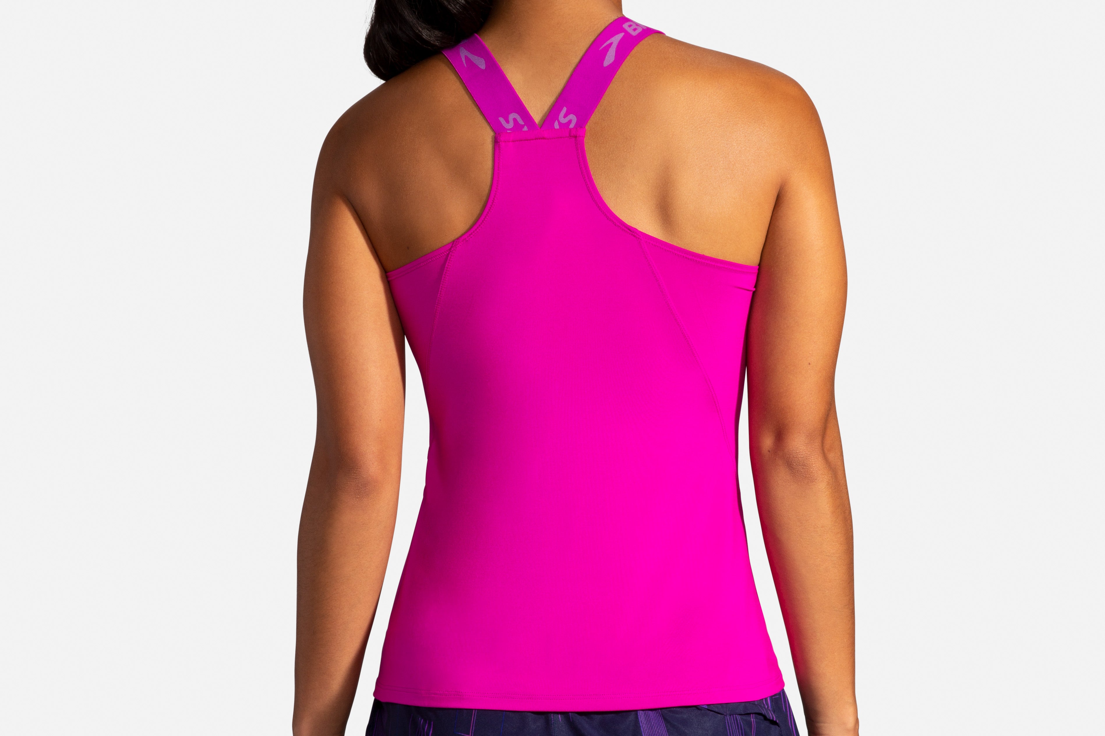 Brooks Women's Pink Purple Racerback Tank Top Built In Bra Size XS