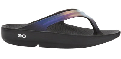 OOFOS Unisex OOlala Luxe Flip Flops - Black/Calypso